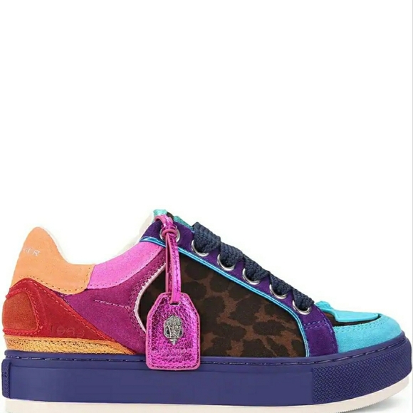NIB! Kurt Geiger Southbank Tag Logo Leopard Suede Sneakers (8.5) - Picture 10 of 10